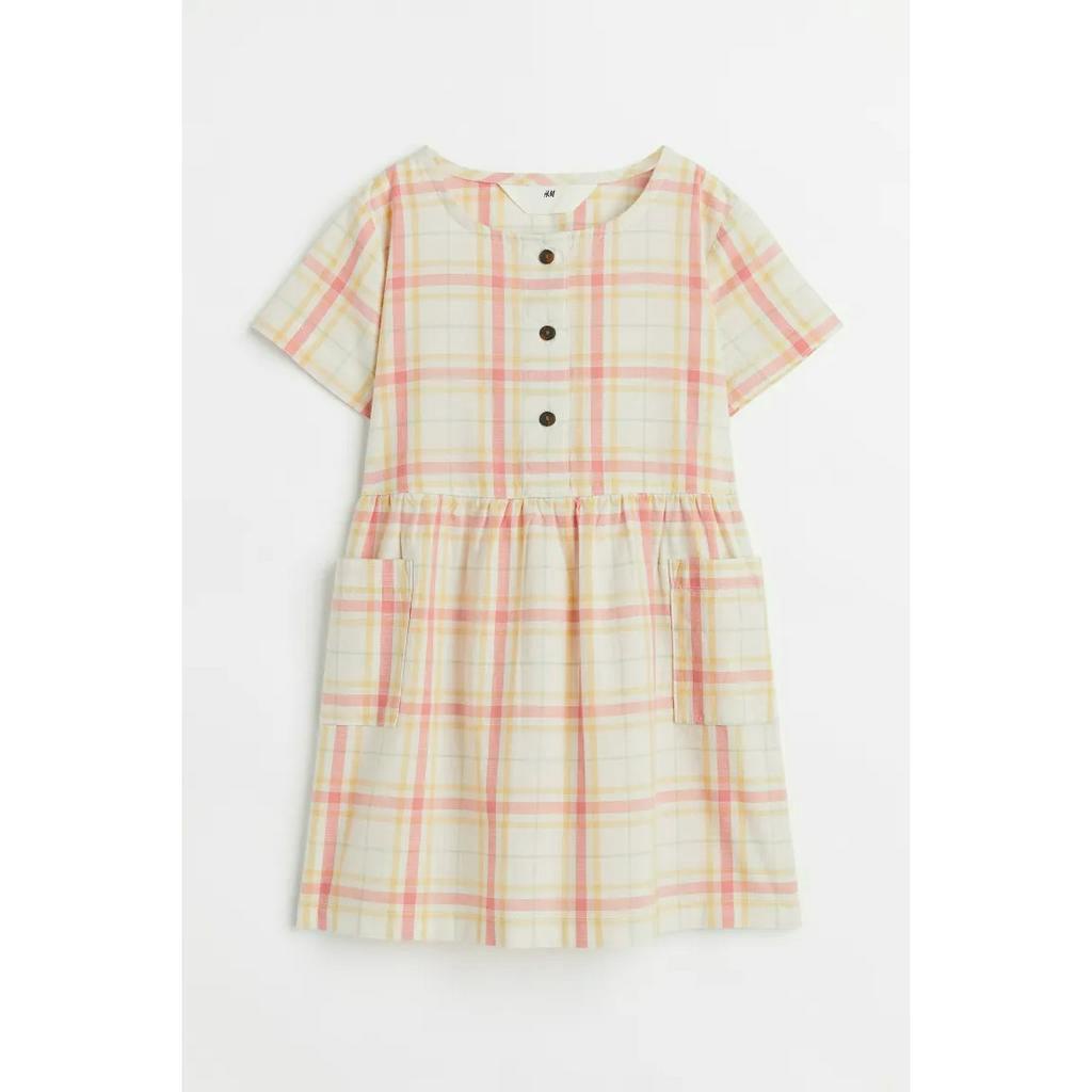Váy thô beige bird caro 1074073001 HM H&M_authentic UK