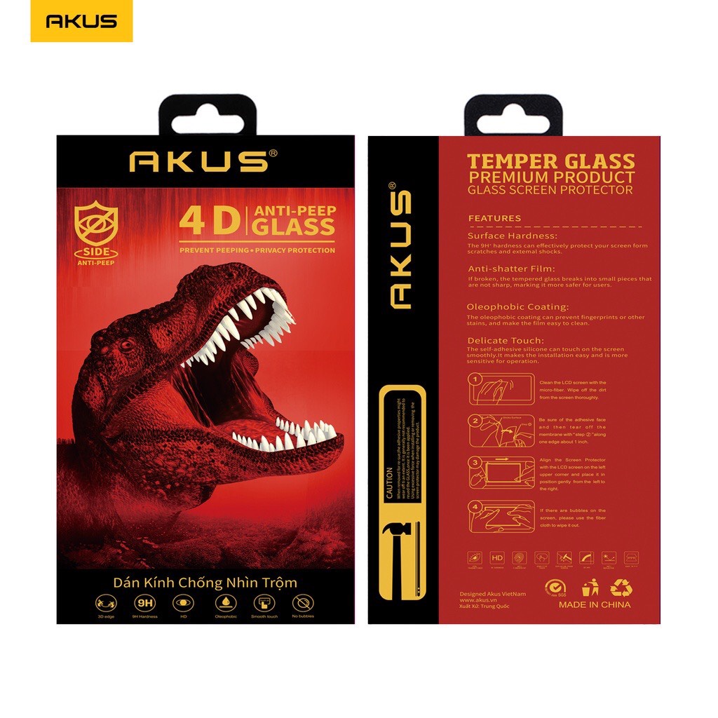 Kính cường lực chống nhìn trộm Kingkong Akus cho iphone từ 7 Plus đến 13 Promax.