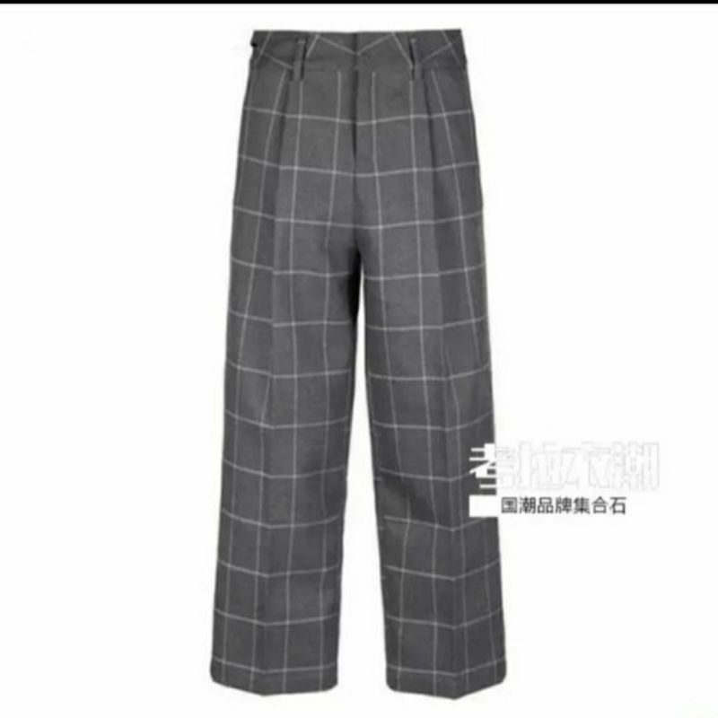 Quần caro kèm belt