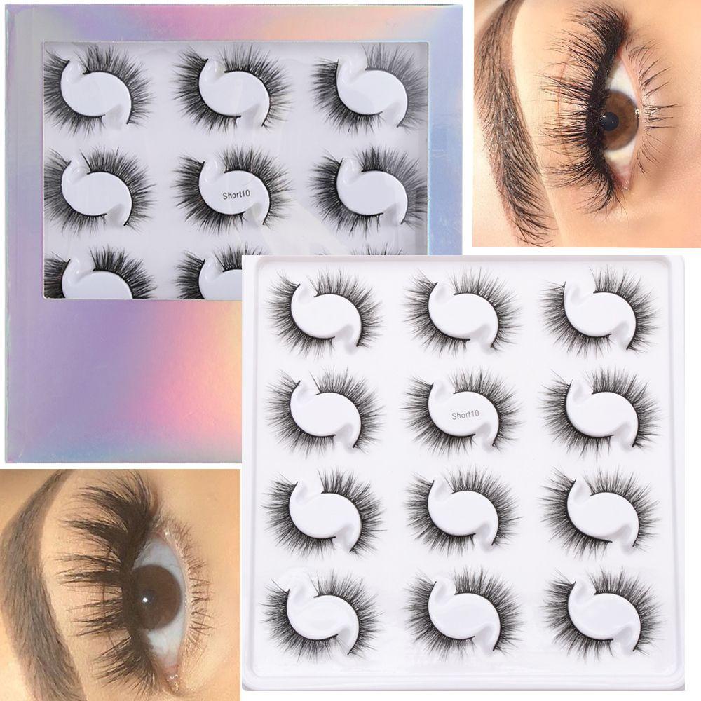 EUCA Bộ 12 Cặp Lông Mi Giả Bằng Cotton Tự Nhiên