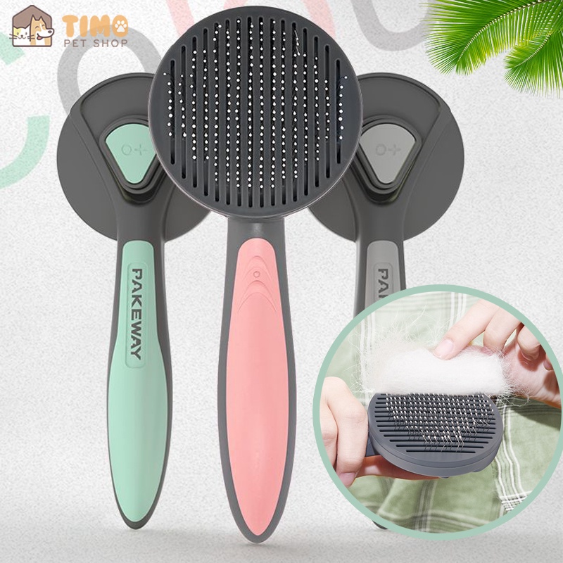Lược Chải Lông Rụng Chó Mèo PakeWay T9 - Có Nút Bấm Lấy Lông - Chất Lượng Cao Cấp Chính Hãng