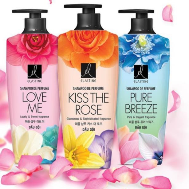 Dầu gội ELASTINE 600ml Love me, kiss the rose, pure breeze