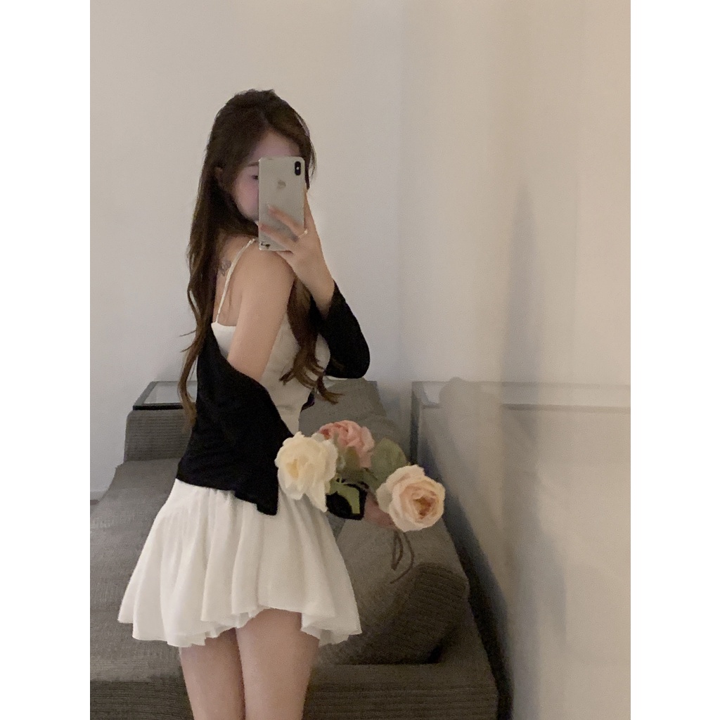Váy 2 dây 🌼NaNo Studio 🌼 Đầm dáng ngắn ôm màu trắng nữ tính mẫu mới 2021 hack mông dễ mặc | BigBuy360 - bigbuy360.vn