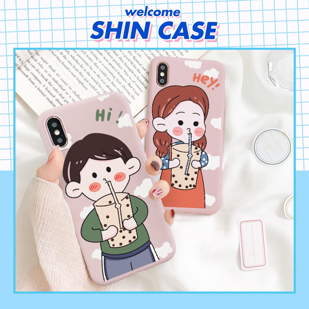 Ốp lưng iphone Milk Tea Couple TPU trơn dẻo mềm 6/6plus/6s/6splus/7/7plus/8/8plus/x/xr/xs/11/12/13/pro/max/plus/promax