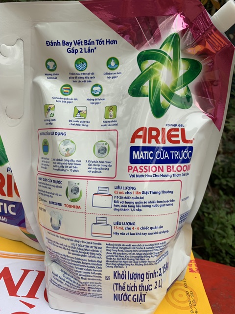 NƯỚC GIẶT ARIEL MATIC CỬA TRƯỚC ĐAM MÊ 2.15kg