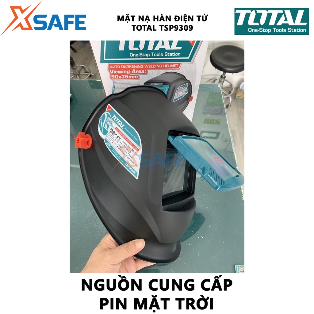 Mặt nạ hàn điện tử TOTAL TSP9309 Mặt nạ hàn tự động vùng quan sát 90×35mm, kích thước vùng tối 110×90×9mm - Chính hãng