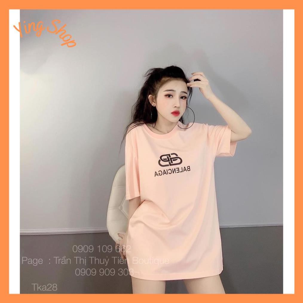 Áo thun nữ giấu quần form rộng - Áo phông nữ hotgirl xanh non - cam và đen, tím than,..12 màu Balenciagaa | BigBuy360 - bigbuy360.vn