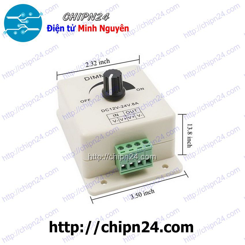 [1 pcs] Dimmer DC 8A 12V24V (Có hộp bảo vệ)