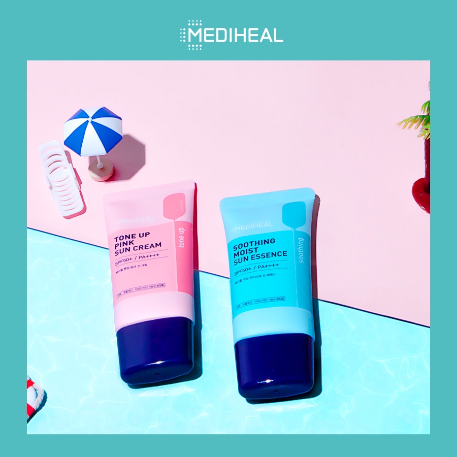 [Nhập mã COSMH22 giảm 8%] Kem Chống Nắng Mịn Da Mediheal Soothing Moist Sun Essence SPF50+/ PA++++ 45ml