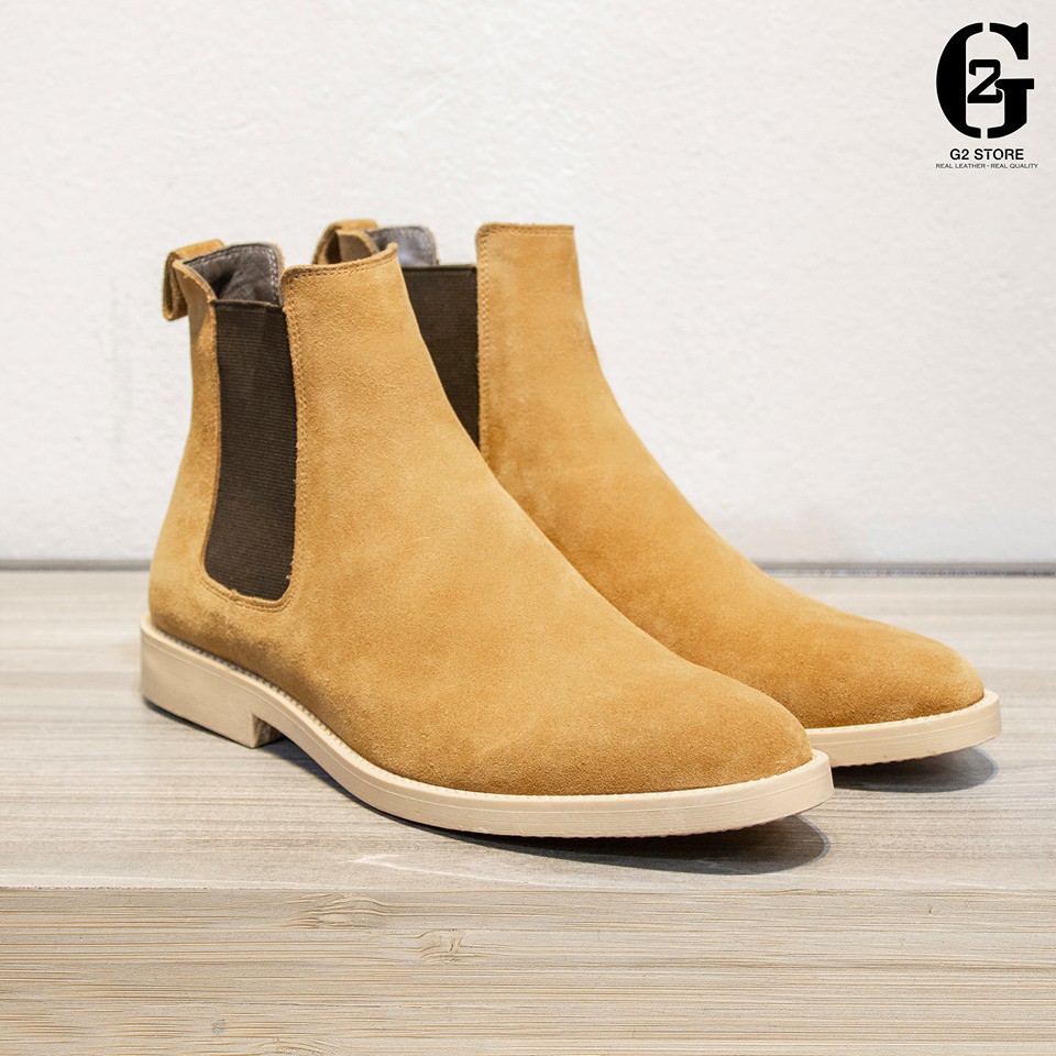 FREE SHIP Giày Tăng Chiều Cao Davit Nâu New Chelsea Boot Độc Quyền G2 Store