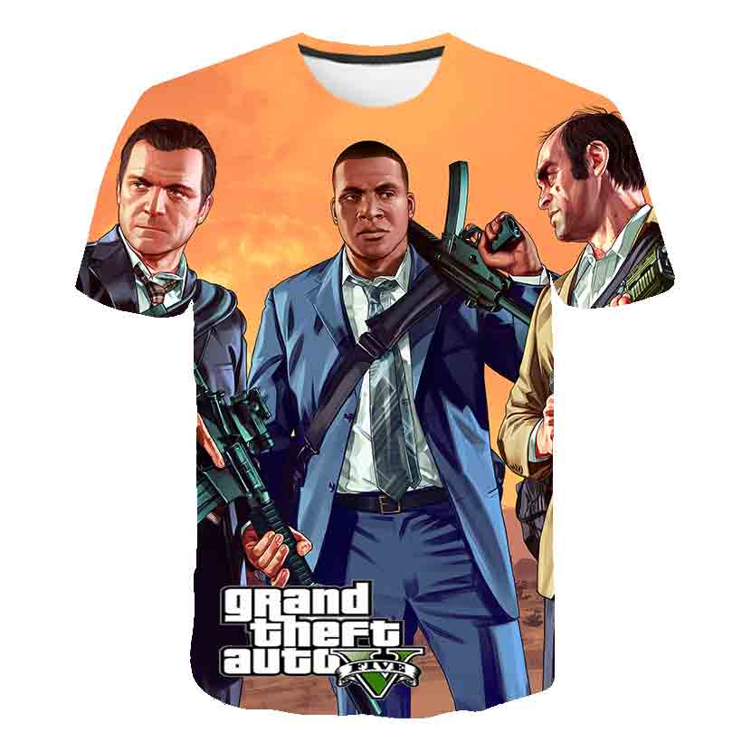 Áo Thun In Hình Game Grand Theft Auto Game Gta 5 3d Thời Trang Mùa Hè 2020 Cho Bé Trai