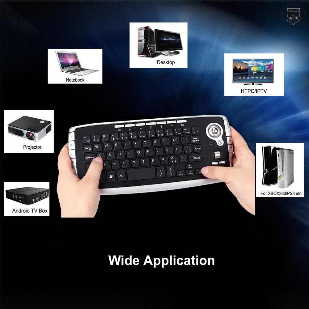 ☞[ready stock]E30 2.4GHz Wireless Keyboard with Trackball Mouse Scroll Wheel Remote Control for Android TV BOX Smart TV PC Notebook 