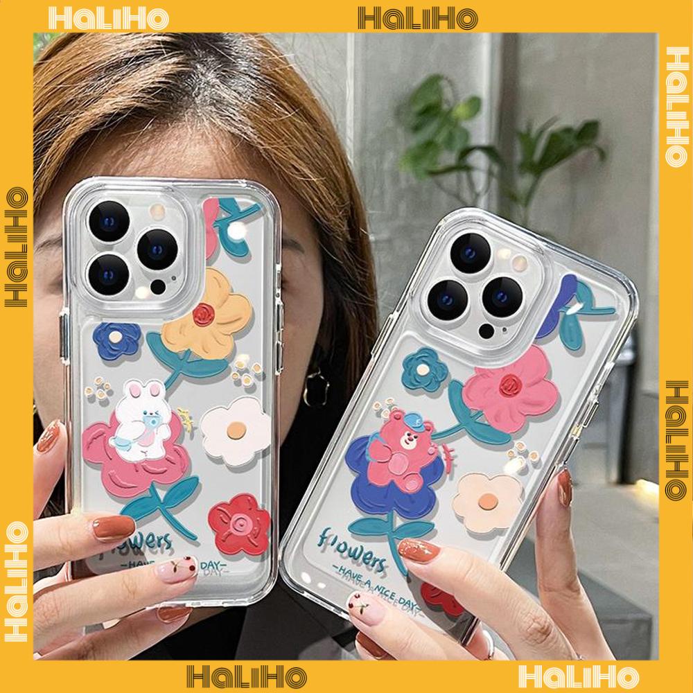 iPhone Case HD Acrylic Hard Case High Clear Metal Button Protection Camera Shockproof Painting Flowers Compatible with iPhone 14 Pro Max 14 Plus 13 Pro Max 12 Pro Max 11 XR 7Plus