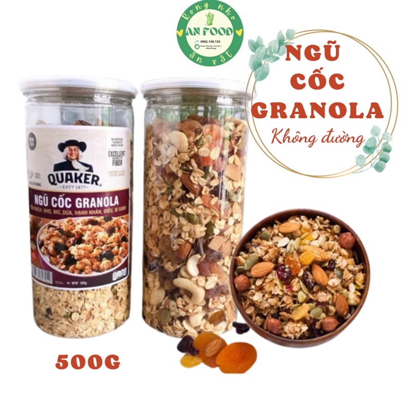500gram Yến Mạch Ngũ Cốc Nhiều Hạt 🍀GRANOLA🍀 Ngũ Cốc Ăn Kiêng, Hạt Dinh Dưỡng - ĂN VẶT AN FOOD BÌNH DƯƠNG