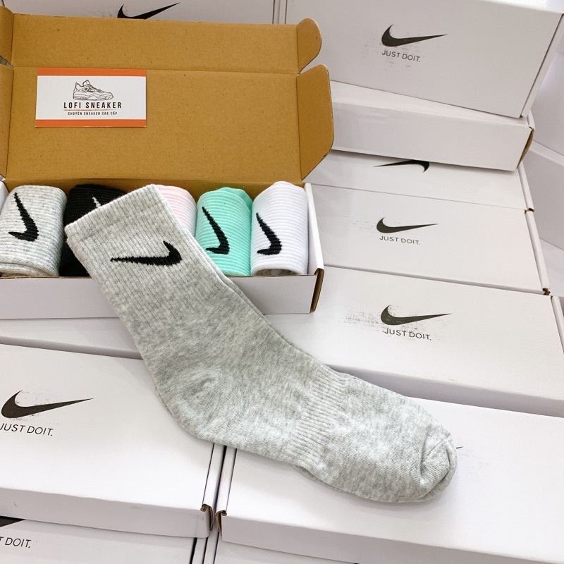 Combo Tất Vớ Thể Thao Sneaker Dễ Phối Đồ Cao cổ, Fullbox Cao Cấp Hàng xuất dư Dệt Logo sắc nét Hộp quà tặng PHỤ KIỆN