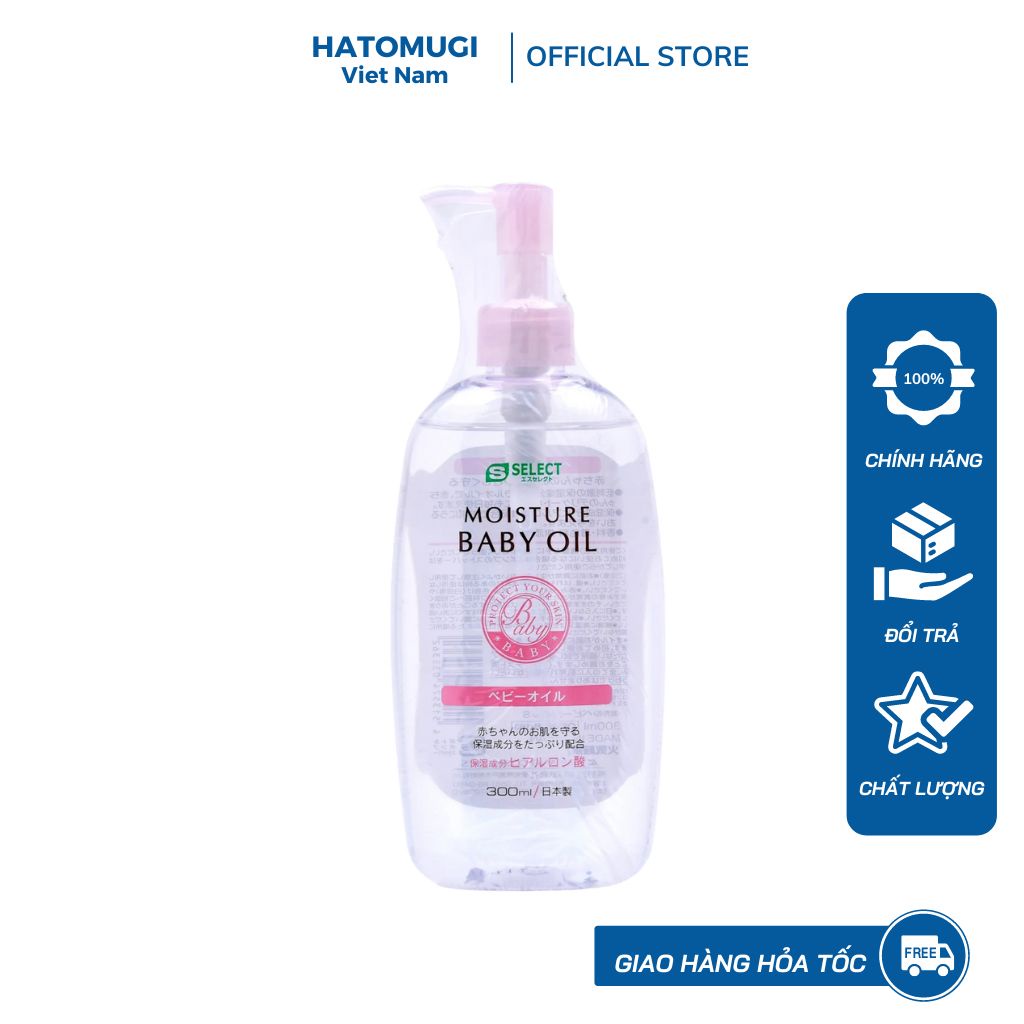 Dầu massage cho bé Moisture Baby Oil S Select Nhật Bản Hatomugi Viet Nam 300ml