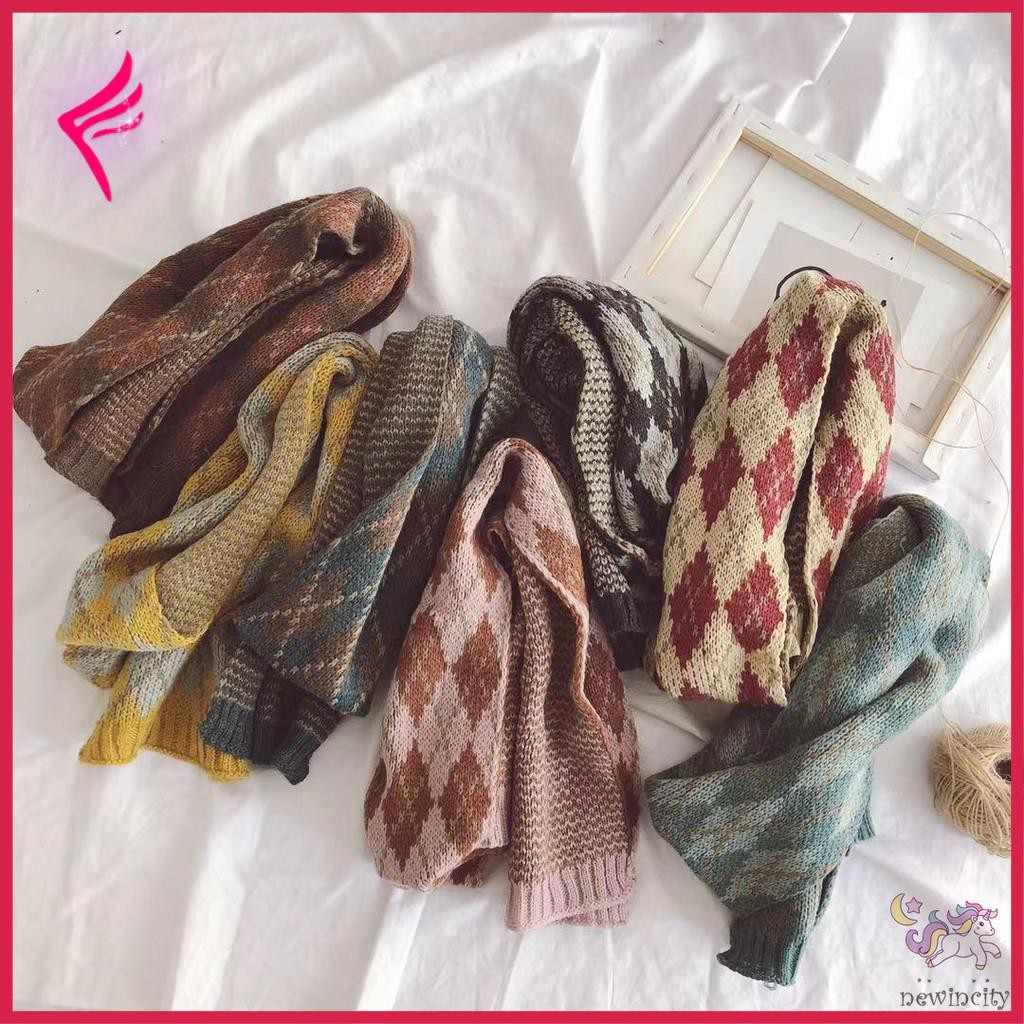 Khăn Choàng Cổ Dệt Kim Phong Cách Retro Hàn Quốc Cho Bé Trai Bé Gái