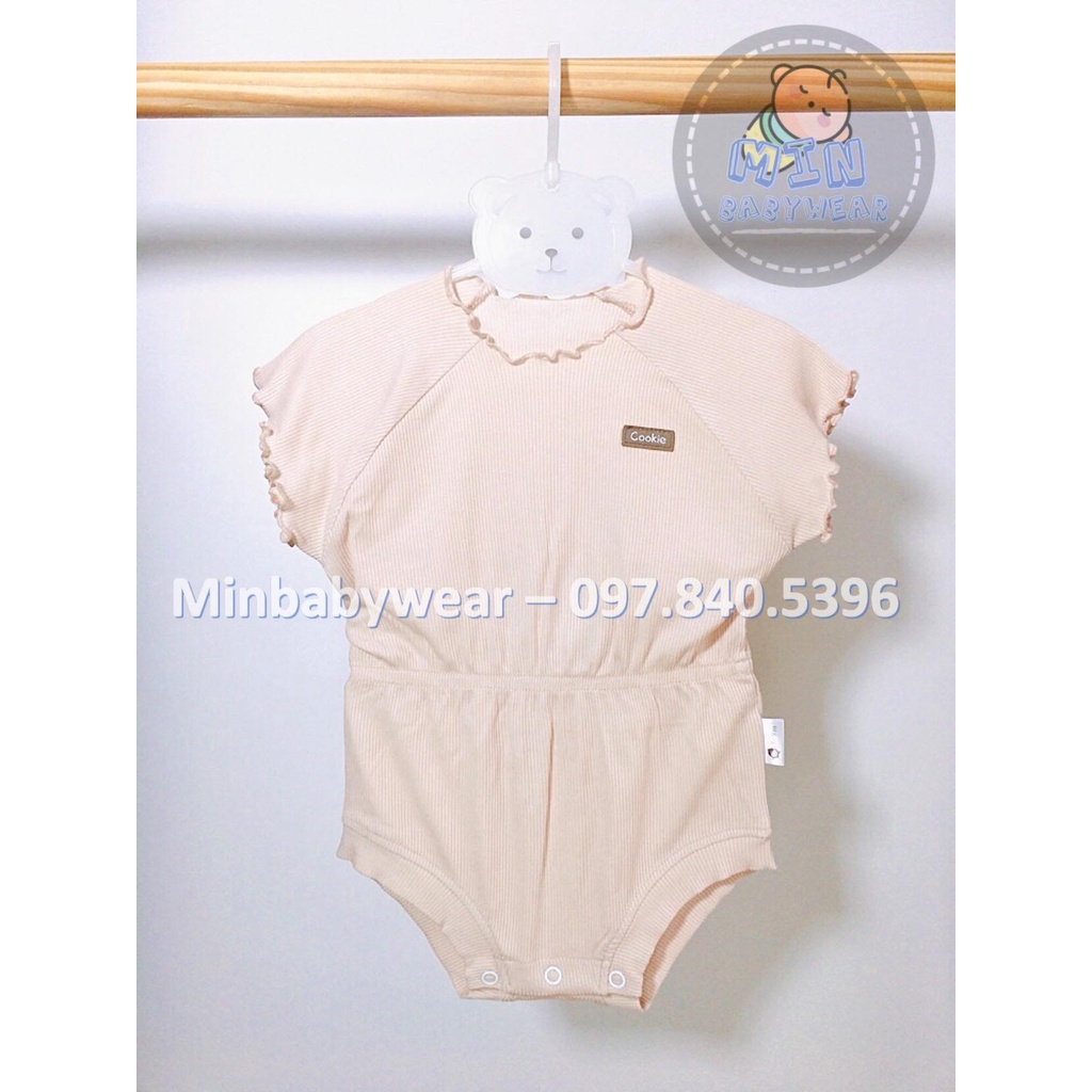 [Cookie 2022] Bodysuit cộc tay cánh bèo eo chun trần gấu chát vải tăm lạnh điều hòa nhiệt bốn mùa