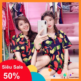Đồ Bộ PIJAMA Trái Cây Trái Chuối - Trái Dưa Hấu - Trái Thơm - Hoa Hướng Dương Đi Biển Mặc Nhà Mặc Ngủ Dưới 50kg