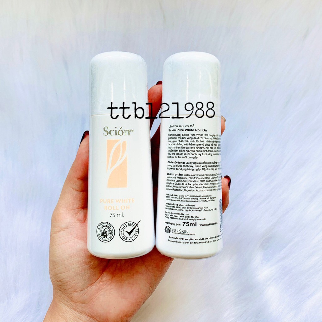 Lăn Khử Mùi Scion Nuskin Pure White Roll On Mỹ 75ml | BigBuy360 - bigbuy360.vn