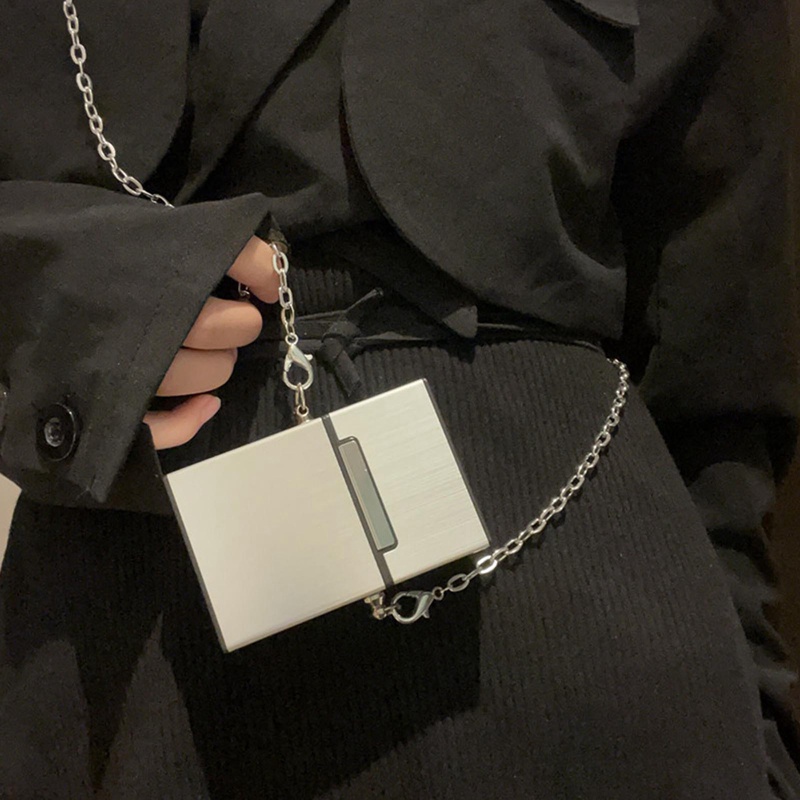 Túi Đeo Chéo Mini Đựng Thẻ/Tiền Bằng Kim Loại Màu Bạc Phong Cách Doanh Nhân Cho Nữ | BigBuy360 - bigbuy360.vn