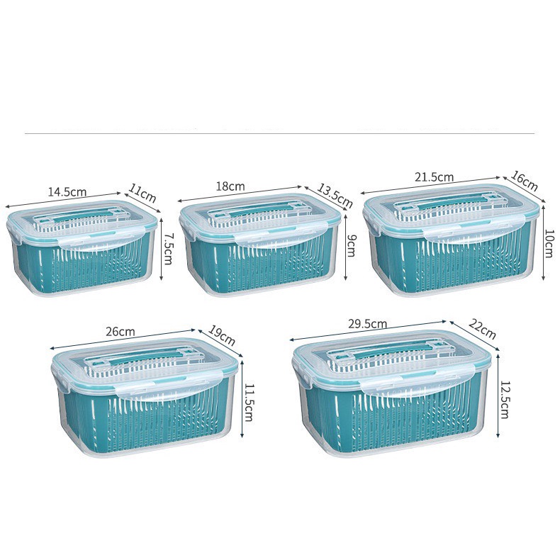 Hộp đựng thực phẩm tủ lạnh, Bộ 5 hộp trữ đông bảo quản thức ăn tách nước chất liệu nhựa tupperware cao cấp an toàn