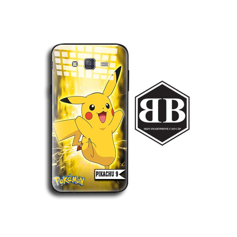 Ốp lưng kính cường lực SAMSUNG J7 PRO / J7 PRIME / J7 2016 J710 / J7 PLUS / J7 2015 J700 hình pikachu cá tính