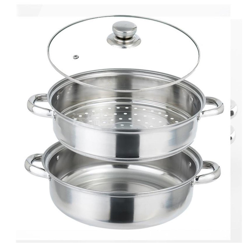 [FREESHIP] NỒI HẤP 3 TẦNG INOX - BỘ NỒI HẤP POT 28cm