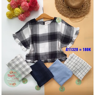 Áo croptop lai bèo tay cánh dơi