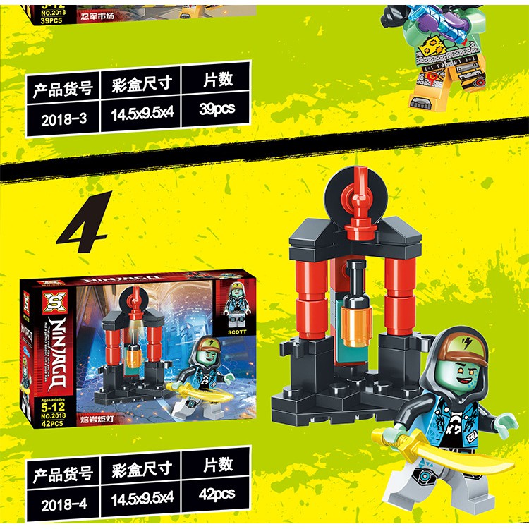 Đồ chơi lắp ráp logo xếp hình Ninjago SX2018 Season phần 12 Digi Ninja Okino Tu Viện Của Đế Chế Madness trọn bộ 8 hộp