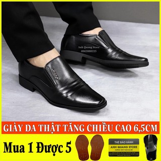 Giày Tây Nam Tăng Chiều Cao Tới 6,5cm Chất Liệu Da Bò Cao Cấp Phong Cách Lịch Lãm GT336