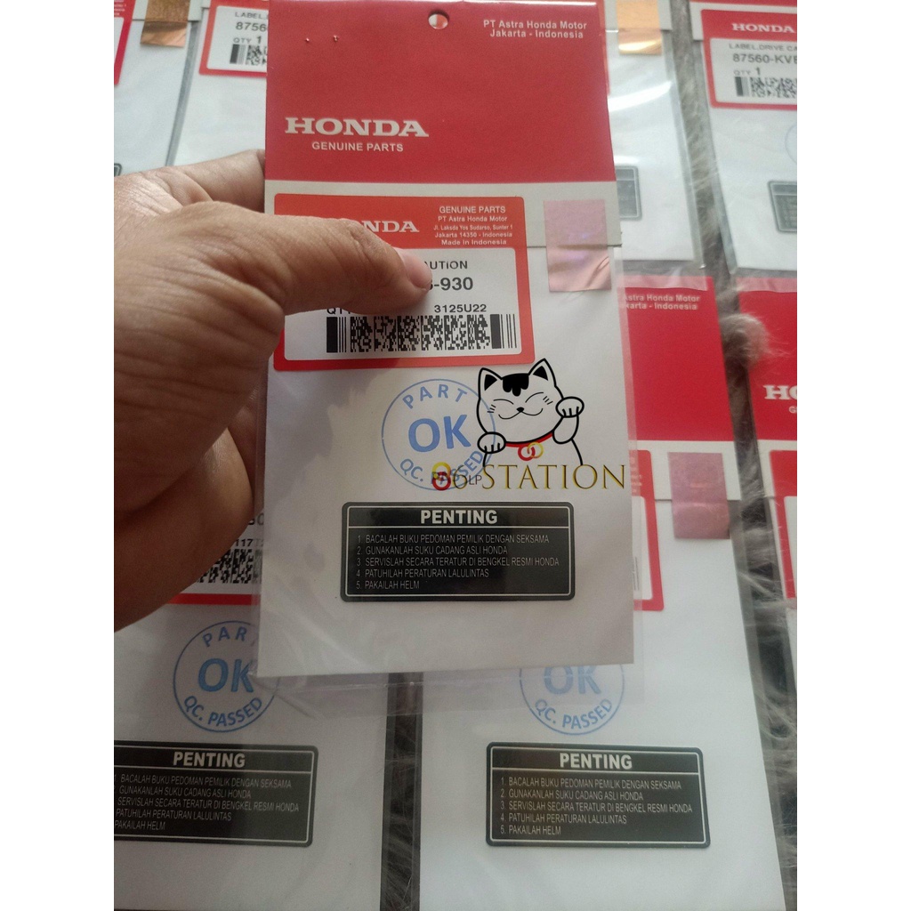 Tem thông số penting dán yếm khóa vario sonic