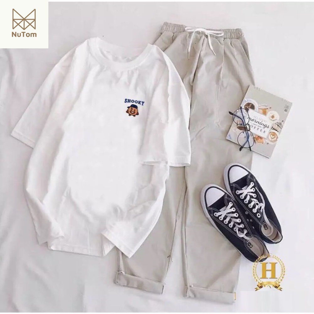 Nhiều Mẫu: Bộ Đồ Nữ Mặc 4 Mùa Mặc Ở Nhà Dạo Phố Dễ Thương, Sét Bộ Áo Thun Phông Nữ Cotton In BTS Mix Quần Kaki Ống Rộng