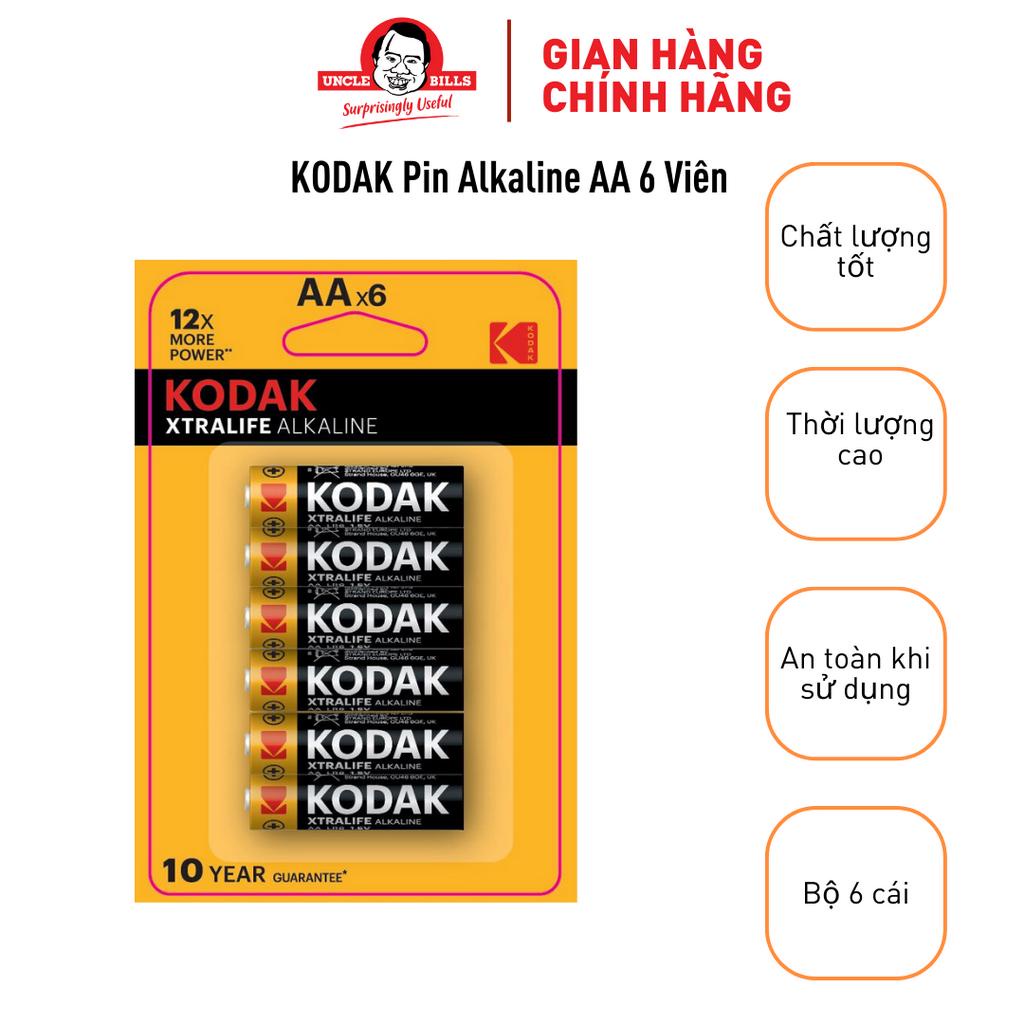 Bộ 6 Pin Tiểu Kodak Alkaline AAA điện thế 1.5V Uncle Bills IB0217 chính hãng siêu bền remote TV máy lạnh đồ chơi trẻ em