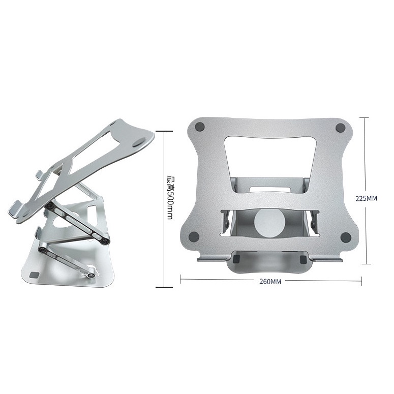 Đế Tản Nhiệt Laptop Macbook Nhôm 2 Tầng Kê Đỡ Máy Tính 15.6 inch, 14 inch, 13 inch Để Bàn Cao Cấp