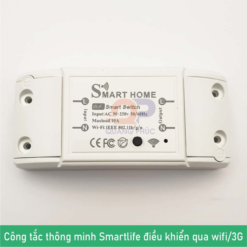 Công tắc thông minh Smartlife điều khiển từ xa bằng smartphone bật tắt thiết bị trong nhà qua internet WIFI