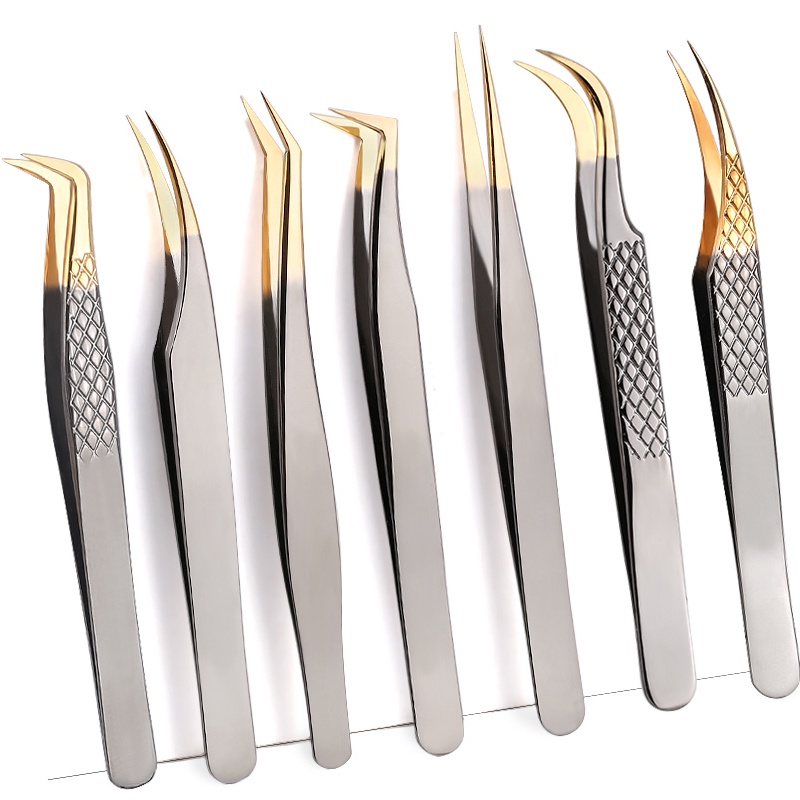 Lông mi/lông mày: thép chống gỉ có độ chính xác cao với hộp đựng