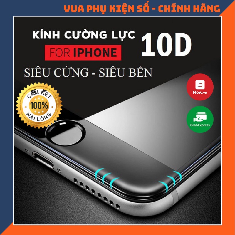 Kính cường lực 10D ⚡️ Nền xanh Full Màn Tràn Viền 6 6S 7 8 Plus X XS XR XS MAX 11 PRO MAX