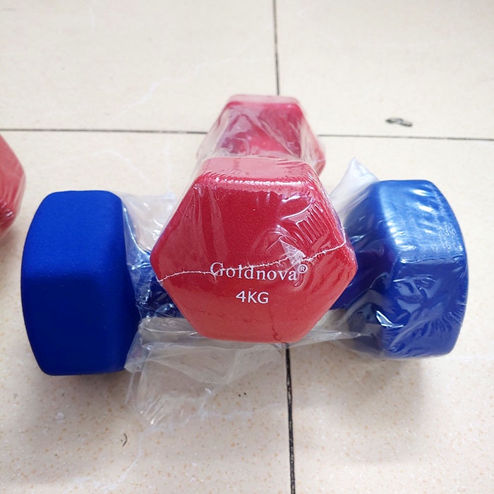 Tạ tay bọc cao su cao cấp Goldnova loại 4kg [Màu ngẫu nhiên]