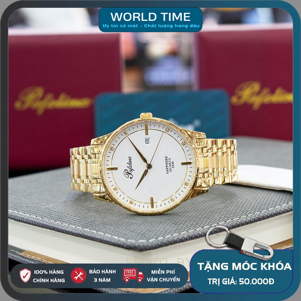 Đồng Hồ Nam Pafolina 5025M dây thép Full Box , Kính Sapphire Chống Xước - Chống Nước 5ATM - Bảo hành 3 năm