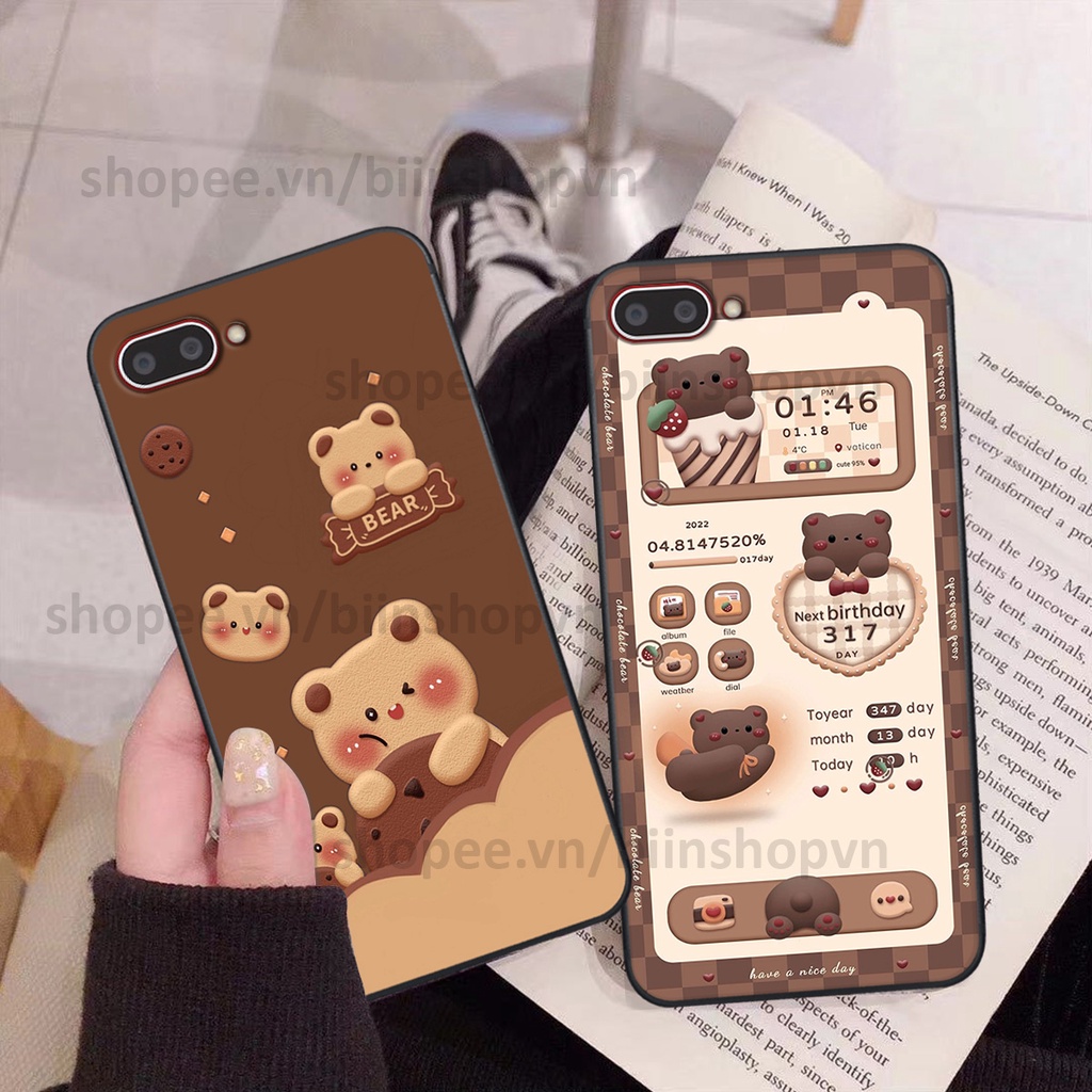 Ốp Oppo A3s / A1k in hình gấu chocolate kẹo ngọt siêu đẹp siêu xinh