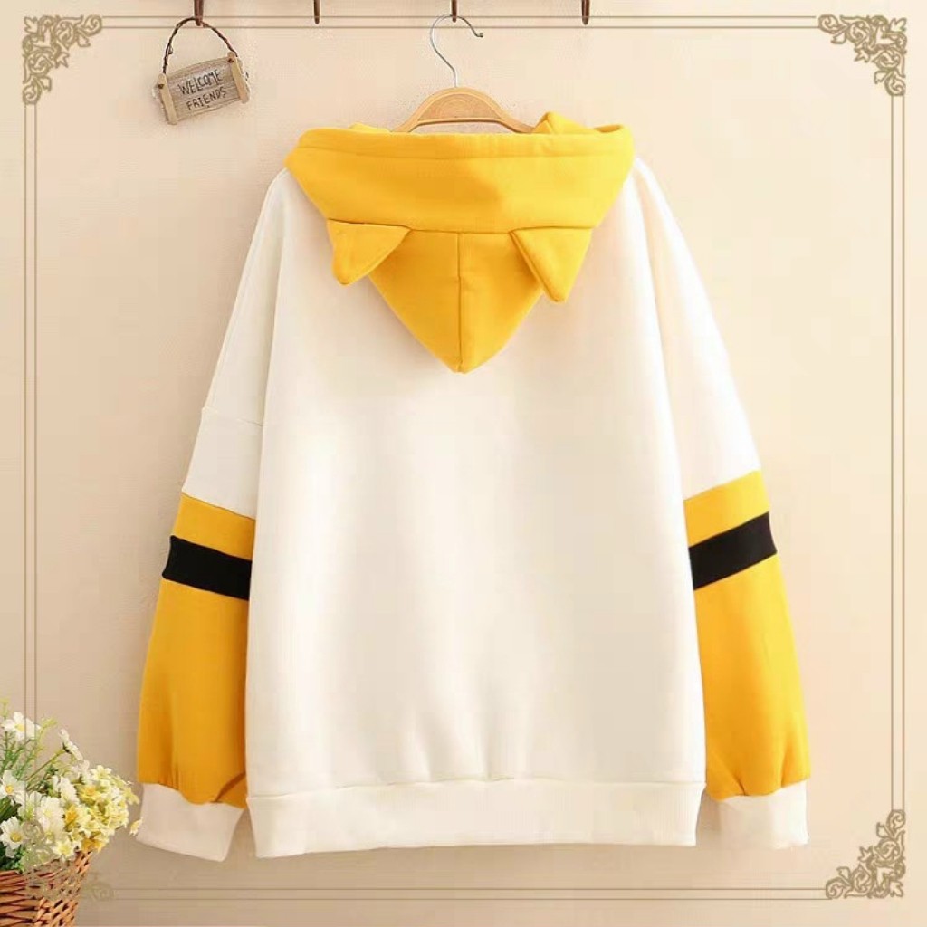 Áo khoác nỉ hoodie KN1 mèo kute unisex cho nam và nữ, chất liệu nỉ trần bông dày đẹp, co giãn thoải mái, form rộng có mũ | BigBuy360 - bigbuy360.vn
