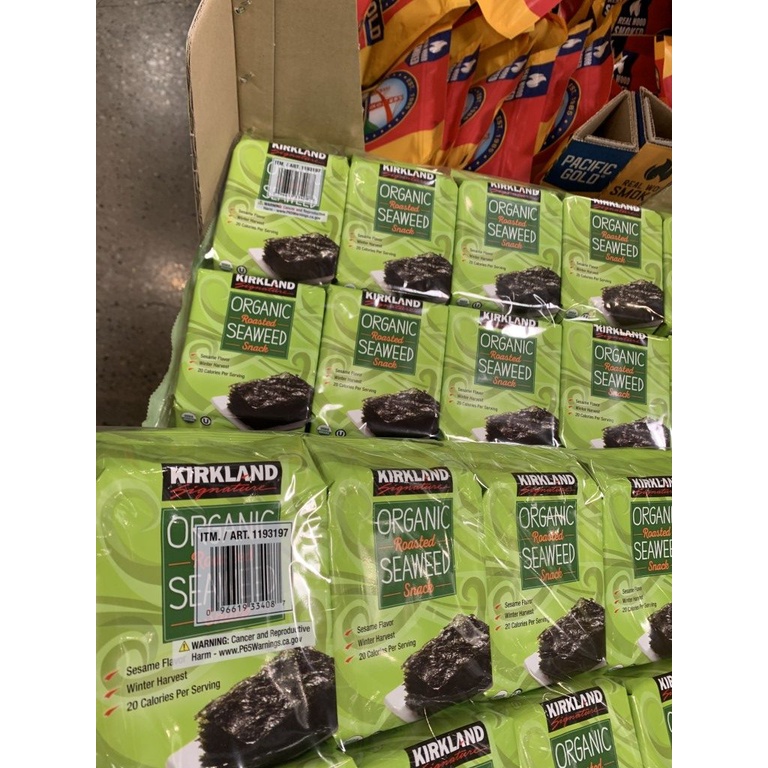 [LẺ 1 GÓI] RONG BIỂN SẤY KHÔ ĂN LIỀN KIRKLAND SIGNATURE ORGANIC ROASTED SEAWEED 17G (CHUẨN COSTCO USA)