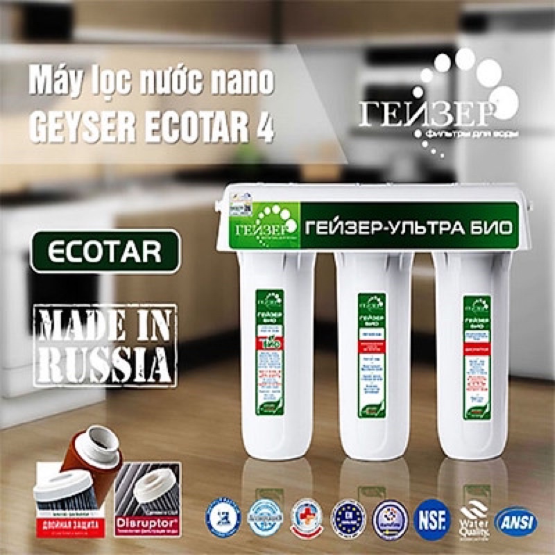 Máy lọc nước Nano Geyser Ecotar 4 - Hàng Nhập Khẩu