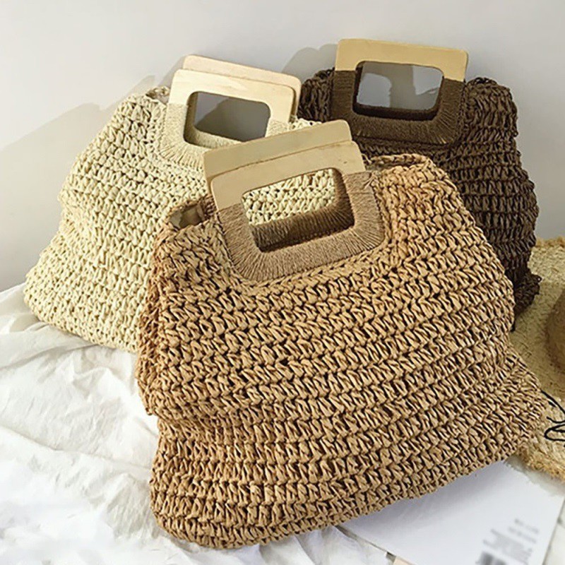 Túi xách đan rơm thời trang hè cho nữ