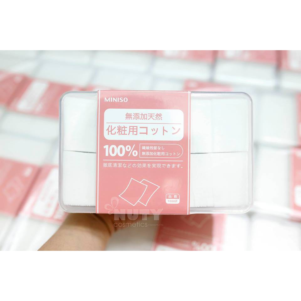 HÔP BÔNG TẨY TRANG MINISO 1000 Miếng 100% cotton