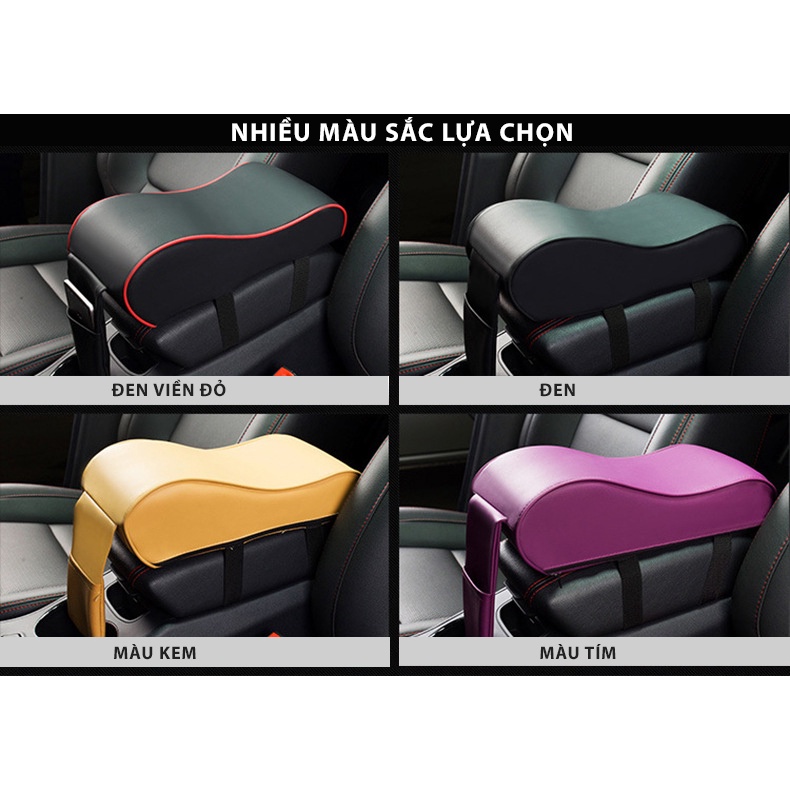 Đệm Gối Tỳ Tay Cao Cấp Trên Xe Ô Tô - Chất Liệu Da PU Chống Bám Nước