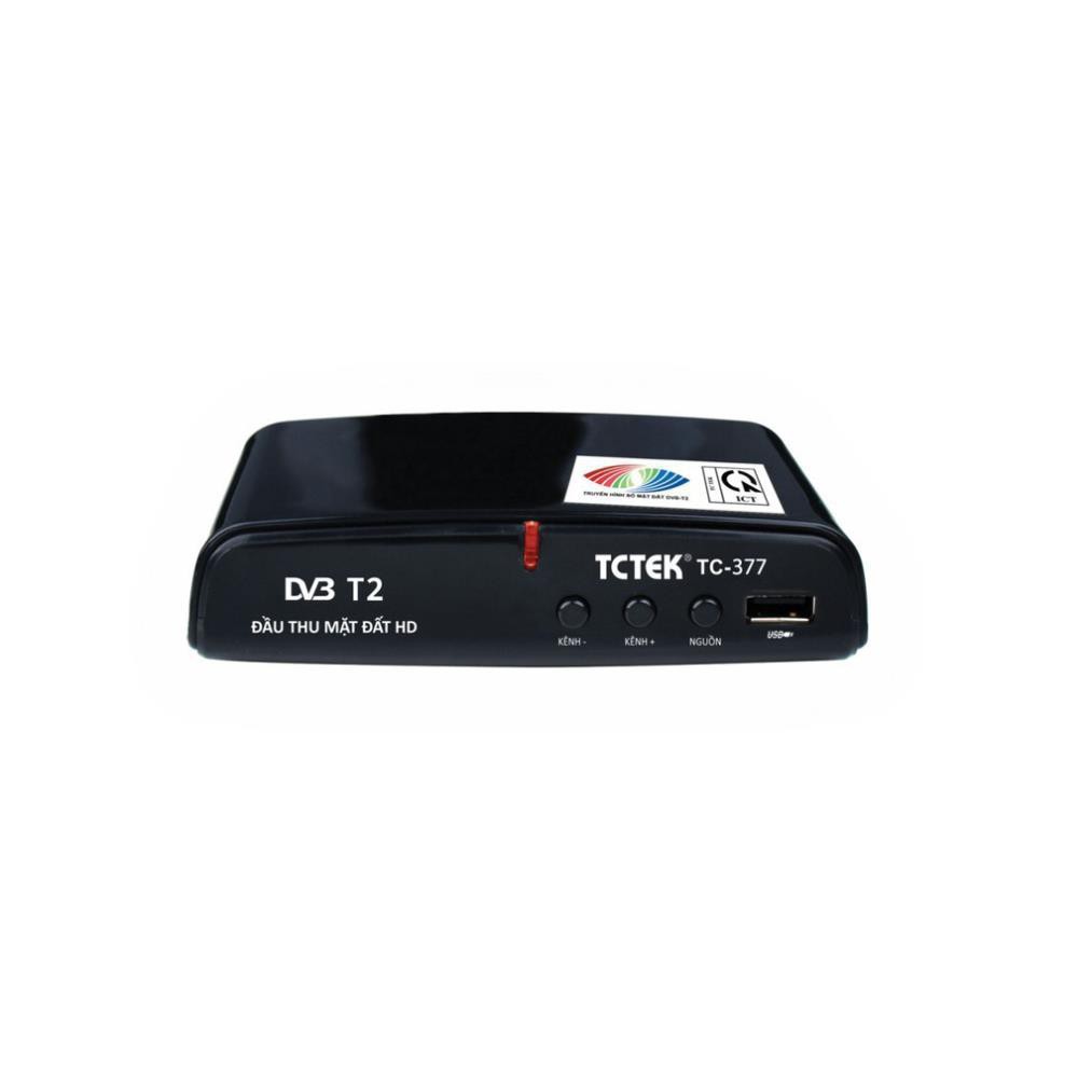[Chính Hãng DVB-T2] Đầu thu mặt đất DVB T2/ TCTEK377 Xem miễn phí 65kênh truyền hình/ có sách hướngdẫn lắp ráp & cài đặt