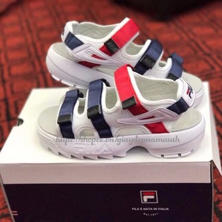 [FULL BOX] Dép Sandal Fila Nam Nữ Xăng Đan Trắng đỏ