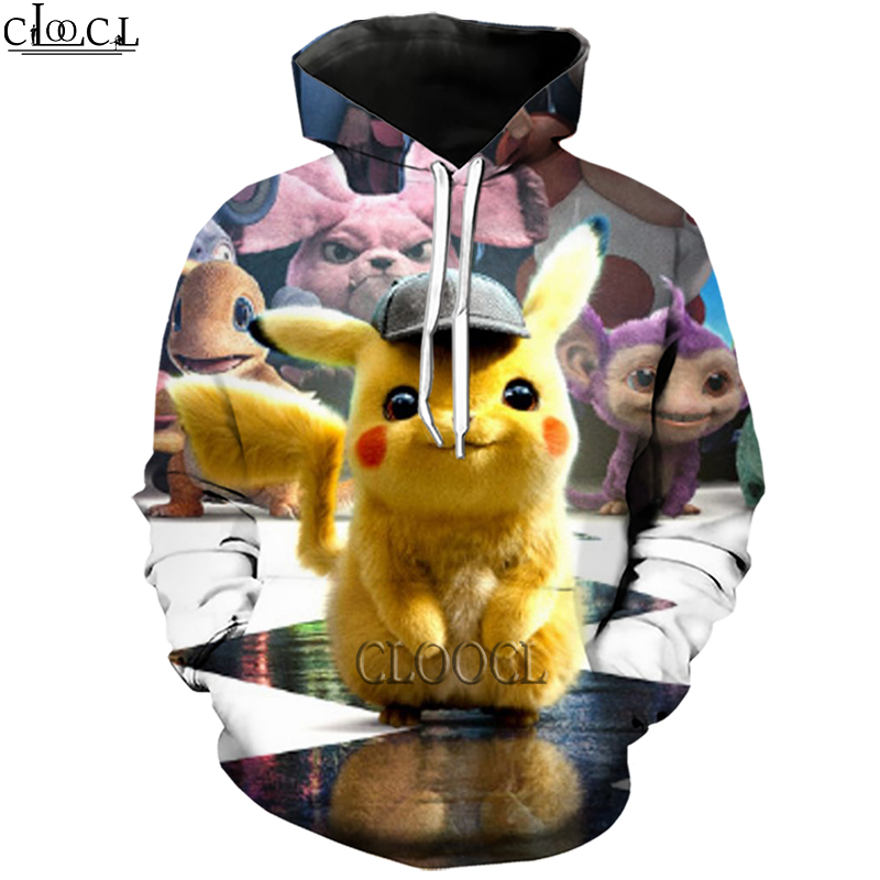 CLOOCL New Anime Pokémon Pikachu 3D Print Men Street Style Hoodies